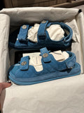 Chanel Blue Suede Dad Sandals