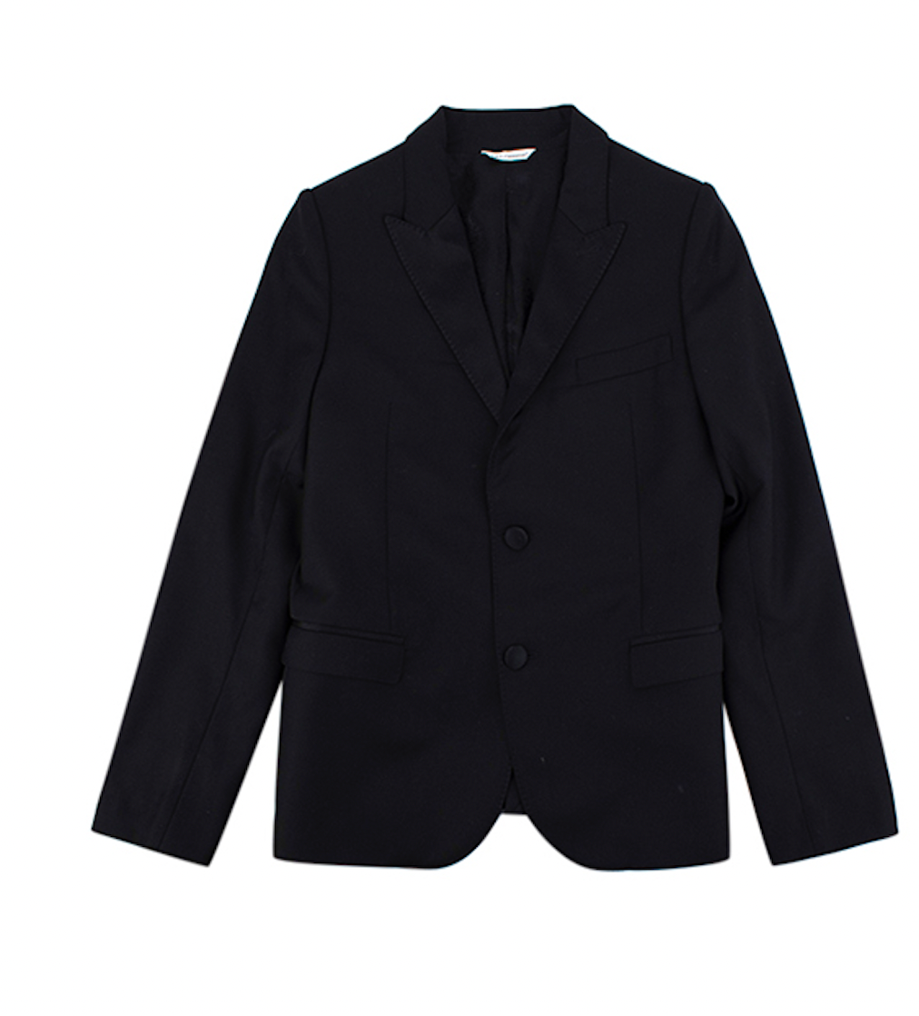 Dolce & Gabbana Kid's Black Single Breasted Wool Silk Blend Blazer
