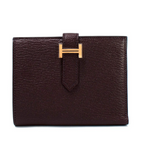 Hermes Rouge Sellier Chevre Mysore Compact Bearn Wallet