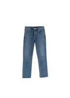 Mid-wash denim Morgan straight leg jeans