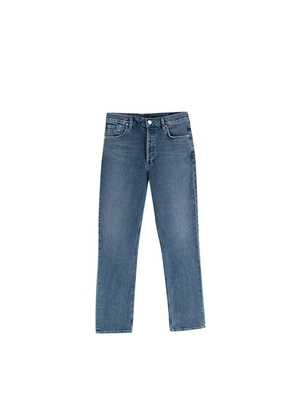 Mid-wash denim Morgan straight leg jeans