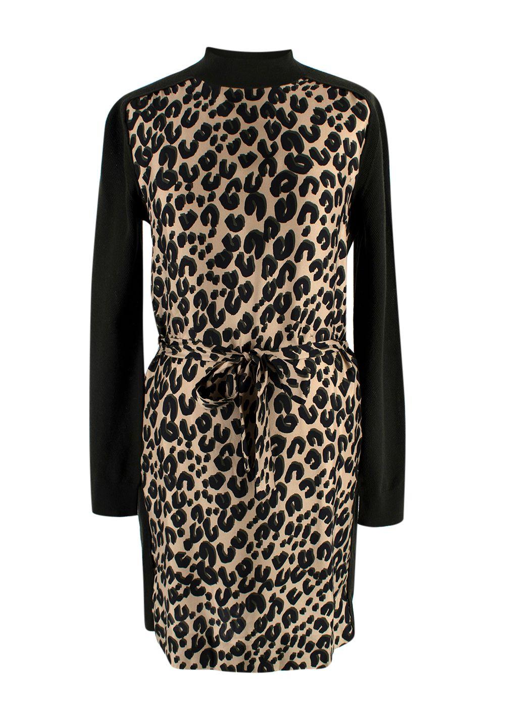 green/Leo print turtleneck