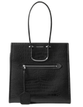 Alexander McQueen Black Tall Story Croc Embossed Leather Bag