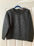 Black brocade crystal trim top