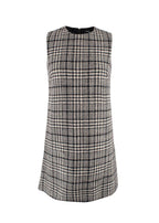Dolce & Gabbana Grey Plaid Woollen Mini Dress
