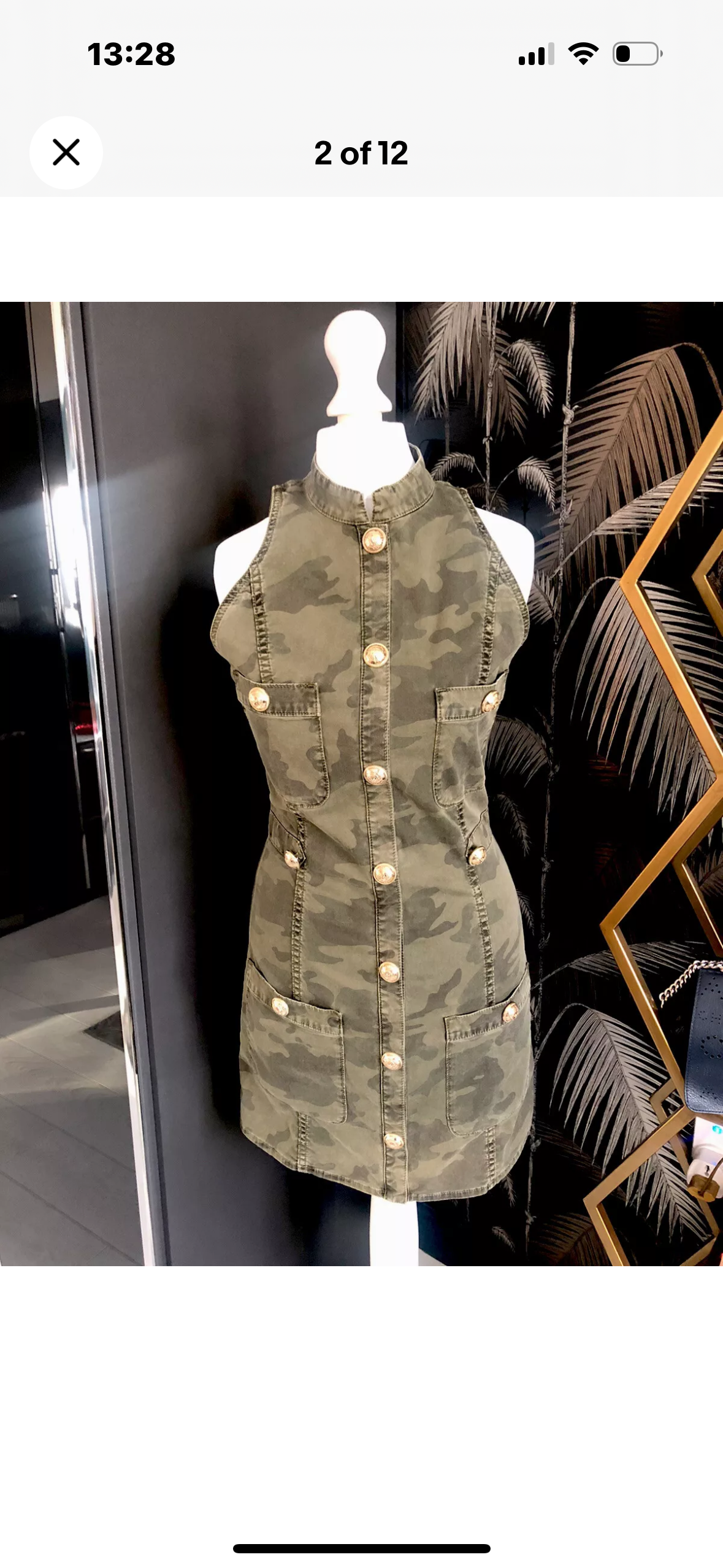 Balmain Camouflage Button Front Dress