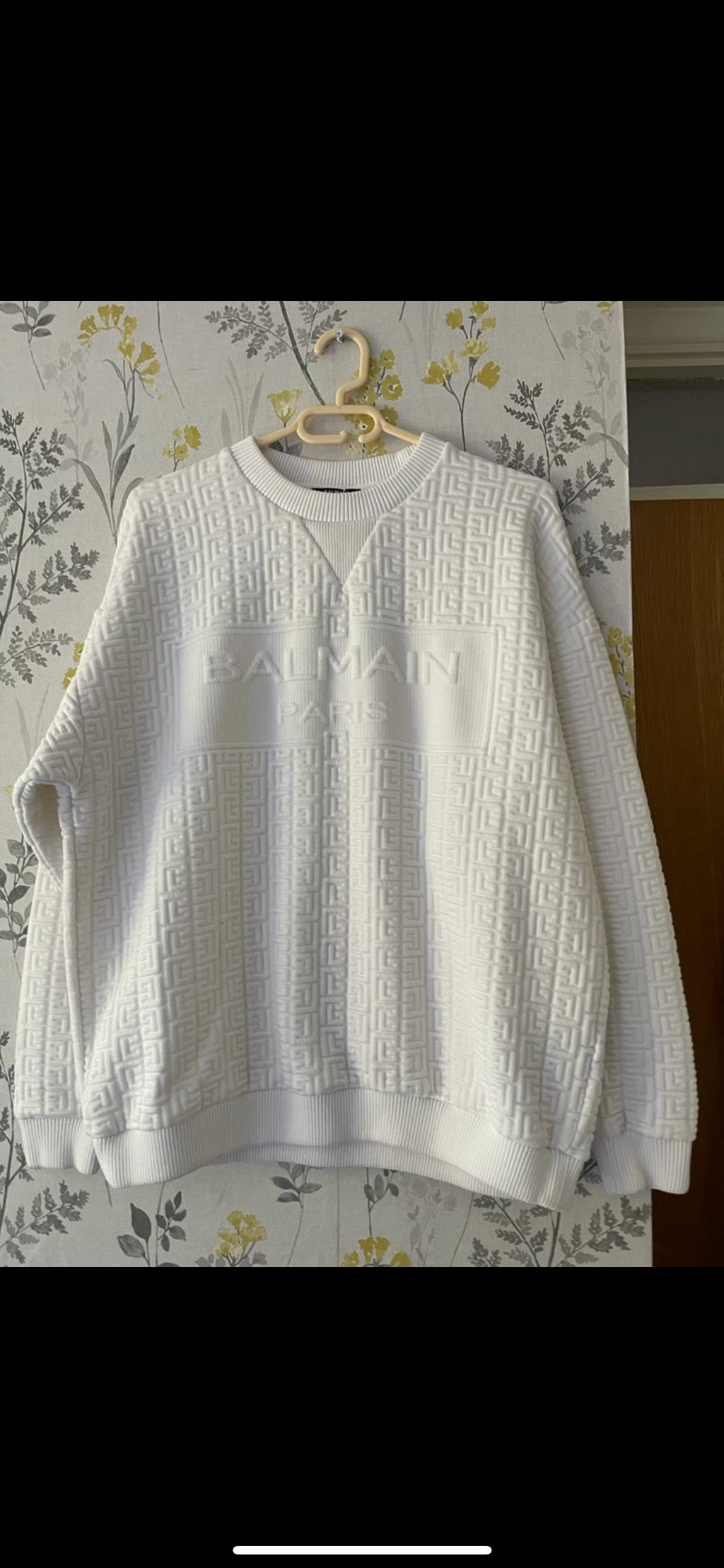 White Embossed Logo Monogram Sweatshirt