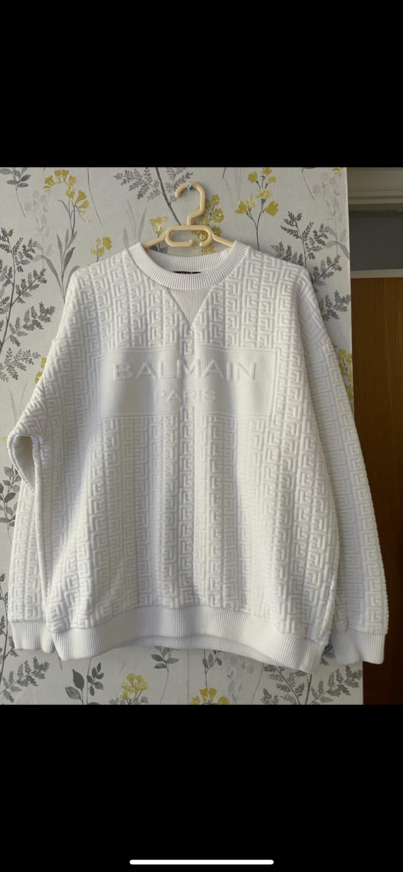 White Embossed Logo Monogram Sweatshirt
