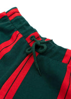 Kids 4-5Y Green & Red Striped Joggers