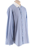 Emanuele Maffeis Blue Cotton Long Sleeve Tailored Shirt