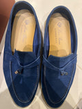 Loro Piana Blue Suede Summer Charms Walk Loafers