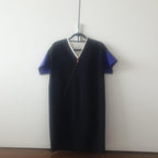 Black & Blue Asymmetric Zip Dress