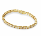 18ct yellow gold & white diamond line bracelet 10.8ct TWD