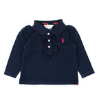 Ralph Lauren Girls 6M Navy Long-sleeved Polo Shirt