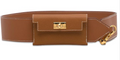 Hermés Gold Leather Kelly Pocket Bag Strap with Gold Hardware