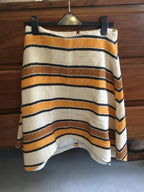 Asymmetrical Striped Wool Skirt