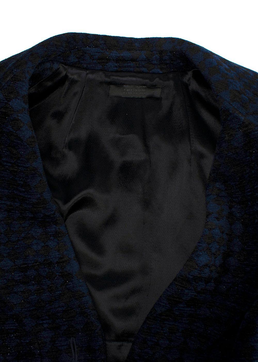 The Row Black and Blue Embroidered Glitter Jacket