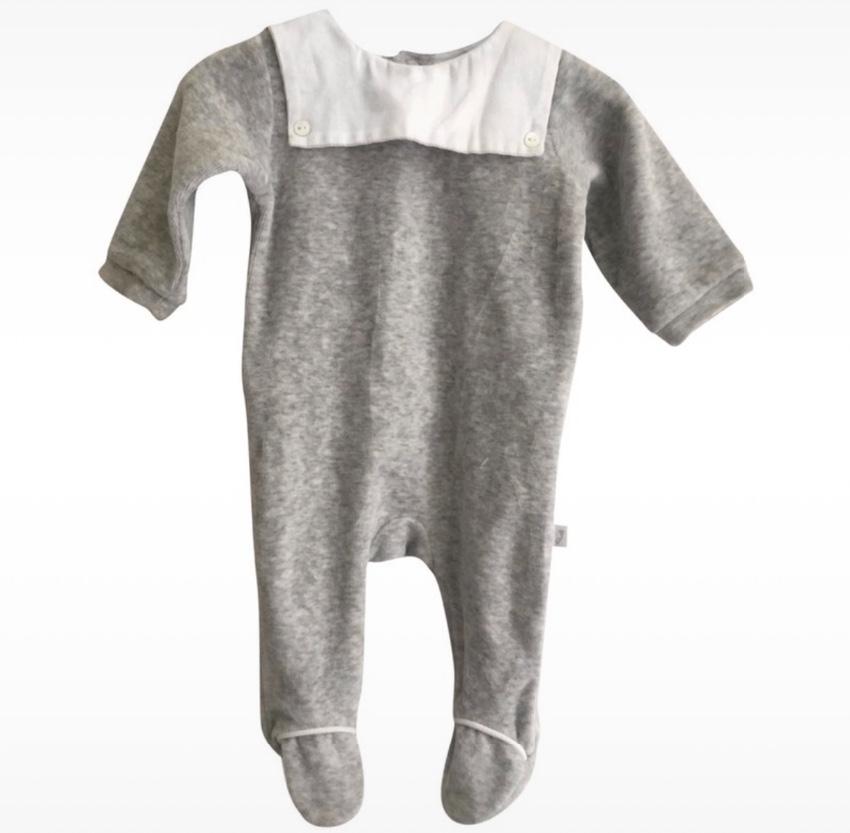 Jacadi grey velvet bodysuit