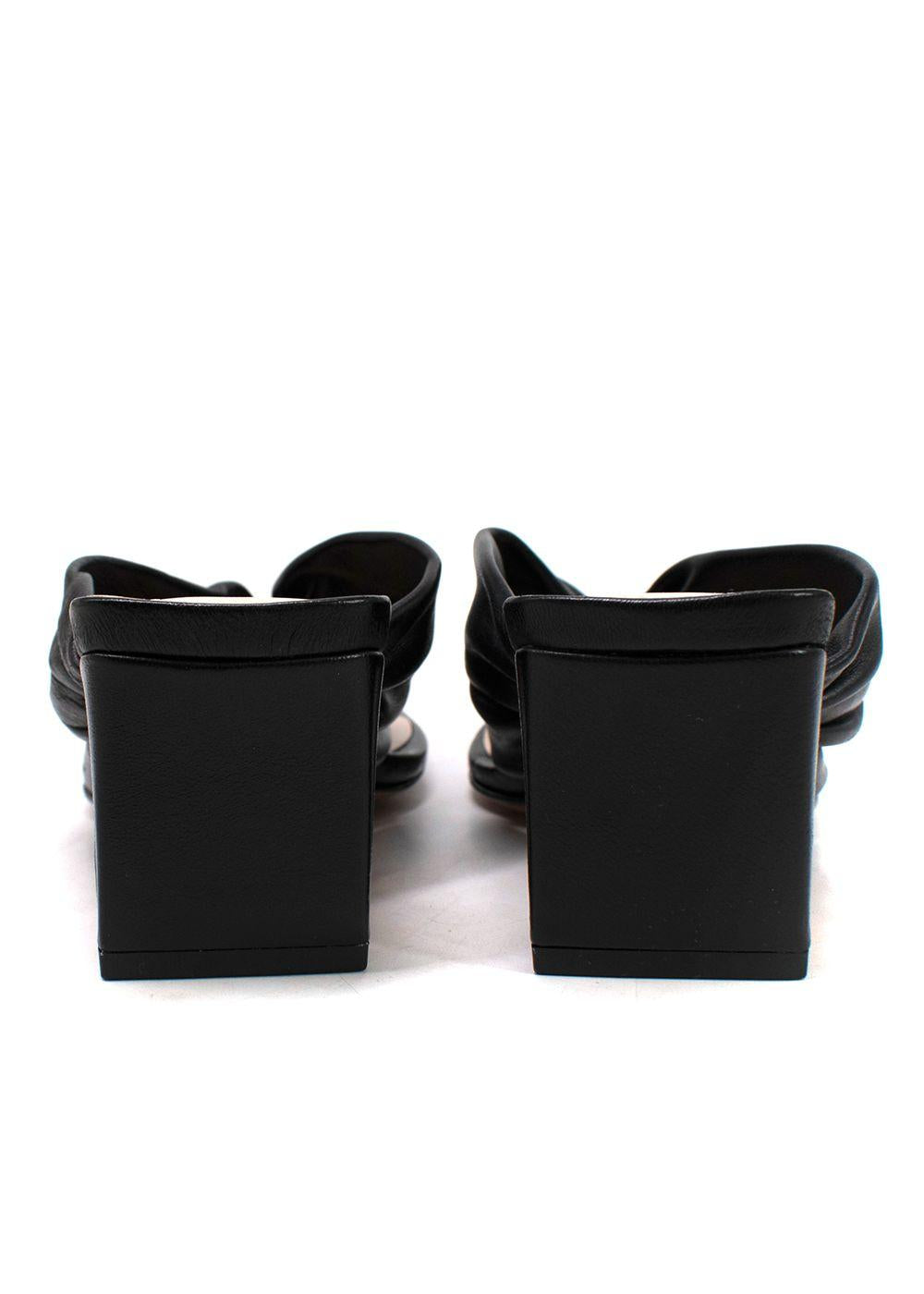 Porte & Paire Black Leather Mules