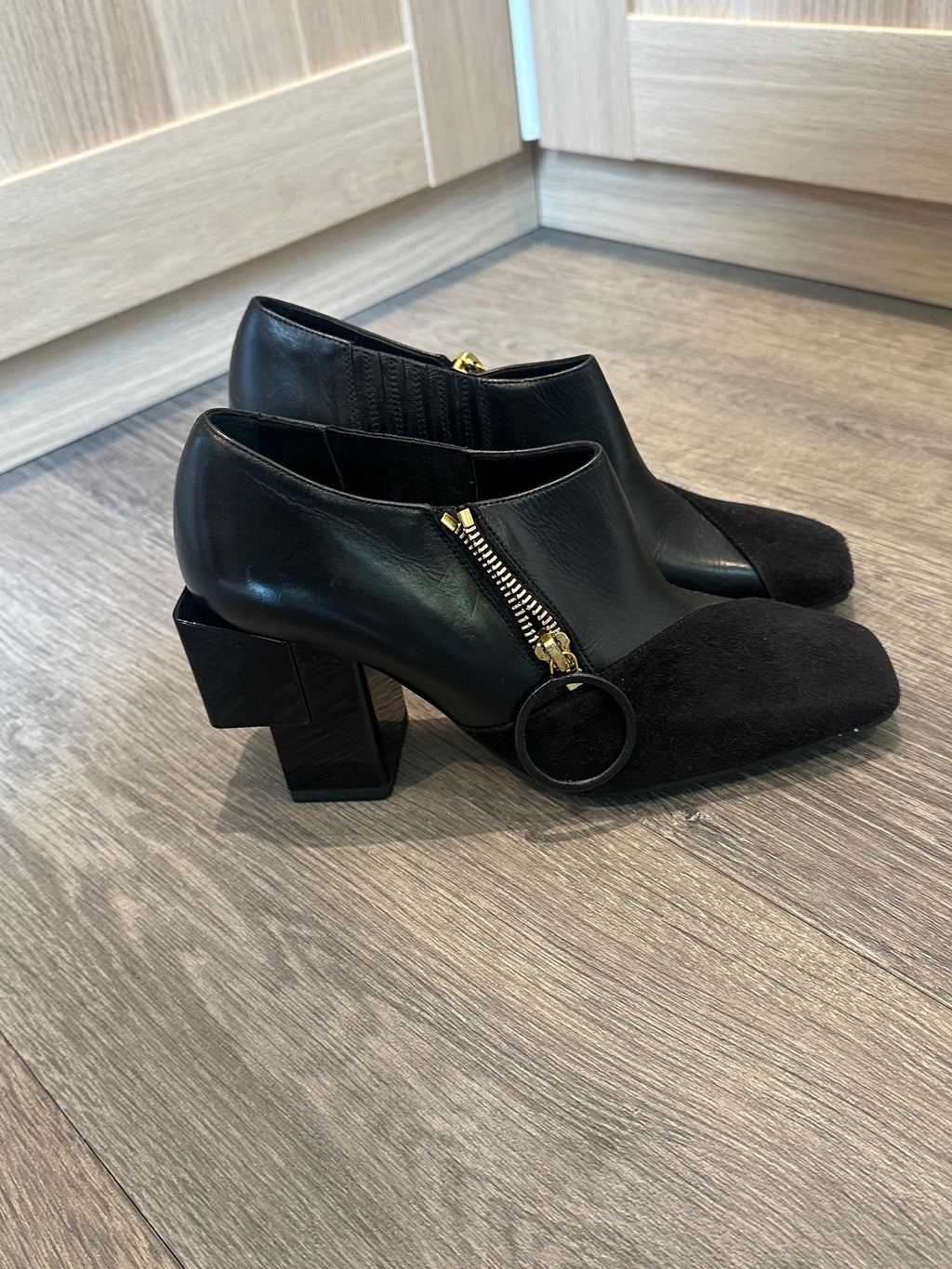 Loewe Black Leather/Suede Ankle Boots