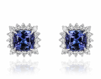 Platinum Set Diamond & Tanzanite Earrings
