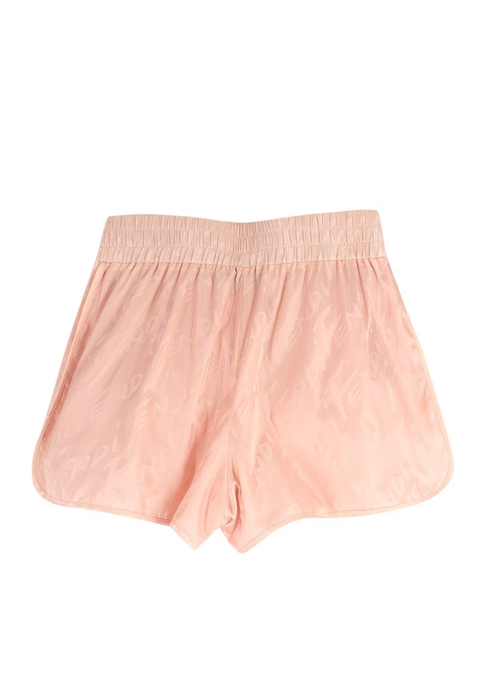 Fendi Pink Monogram Satin Shorts