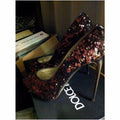 Dolce&Gabbana brown sequinned pumps