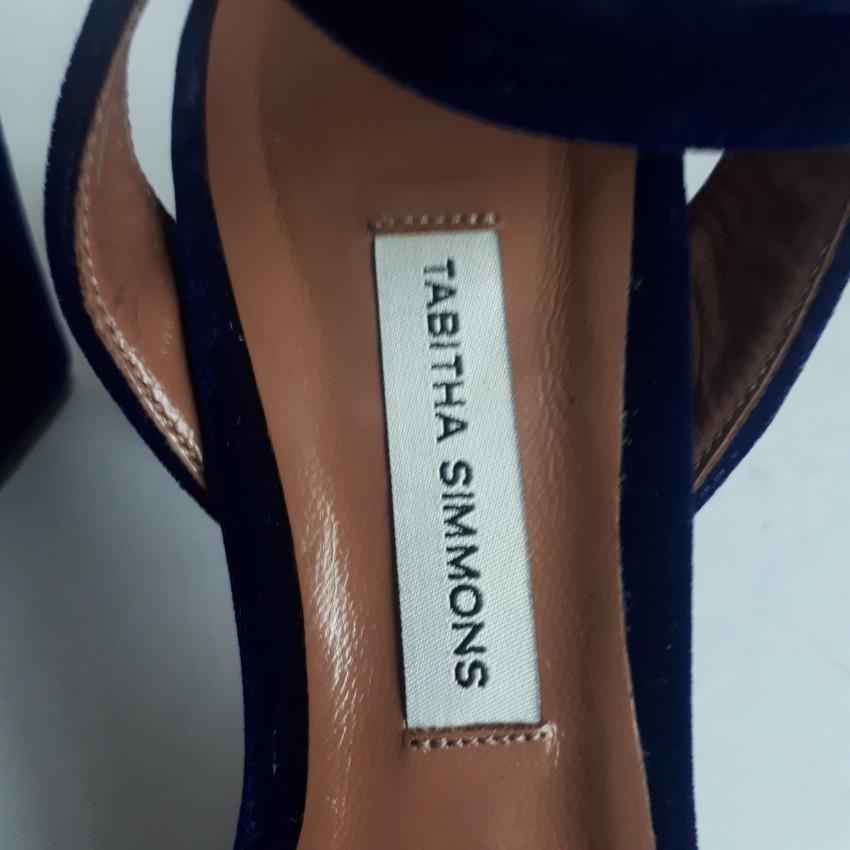 Tabitha Simmons Blue Velvet Leticia Sandals