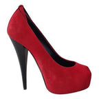 Giuseppe Zanotti red suede open toe ankle strap pumps