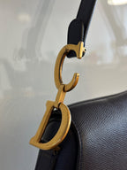 Dior Navy Saddle Bag with Gold Hardware