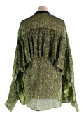 Petar Petrov Green Metallic Semi-Sheer Blouse