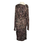 Tom Ford Zebra Print Draped Silk Midi Dress
