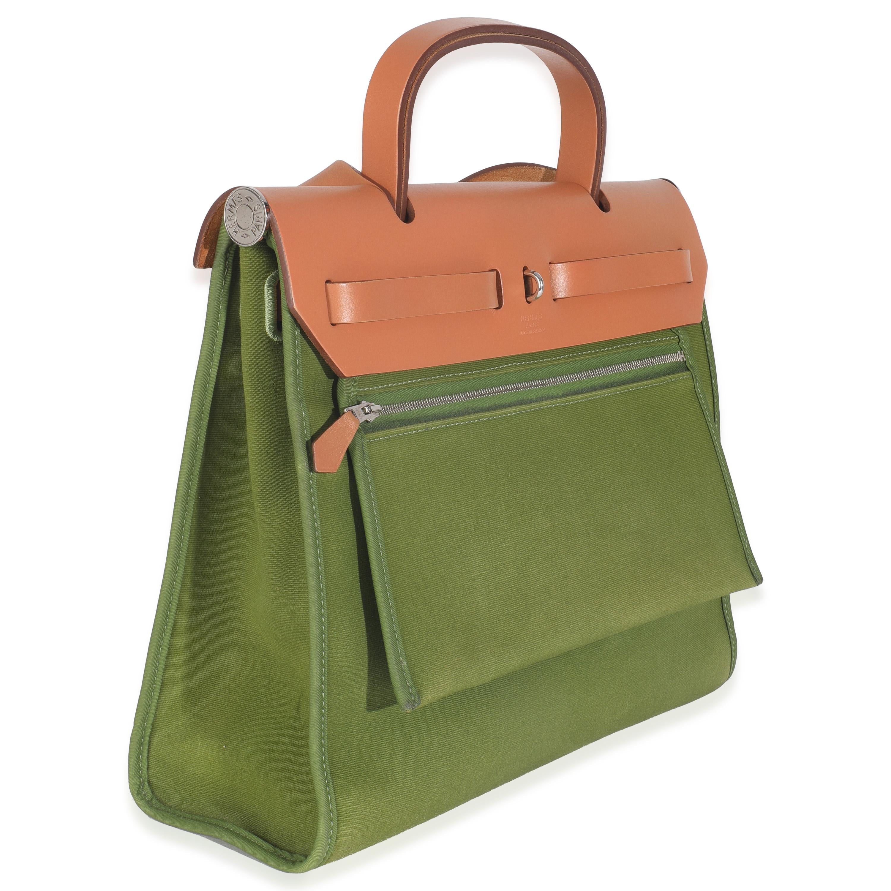 Hermès Vache Hunter Toile Herbag Zip 31 PHW
