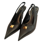 Valentino Black Slingback Heeled Sandals