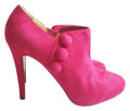 Christian Louboutin Pink Fushcia C'est  Moi Suede Leather Ankle Boots