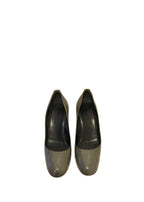 Vintage Grey Patent Wedge Heeled Pumps