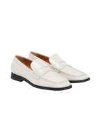 White Square Toe Penny Loafers