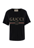 Gucci Black Washed Logo Distressed T-Shirt