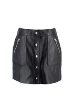 Coach Black Leather Mini Skirt