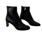 Jimmy Choo Black Leather Minori 65  JC Ankle Boots