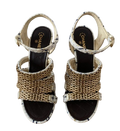 Chanel Tweed Chain Embellished Heeled Sandals