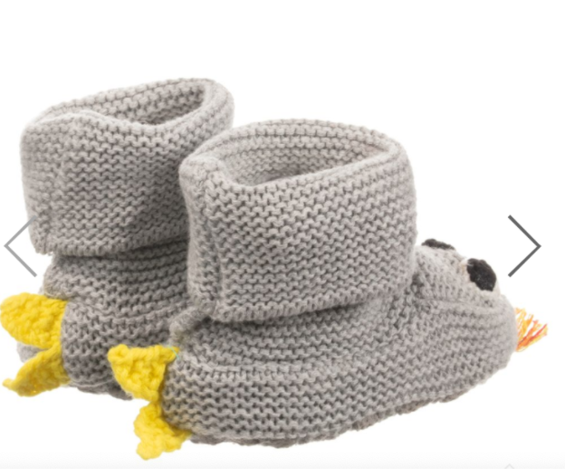 Stella McCartney Grey Merino Wool Dragon BabyGrow, Hat & Booties