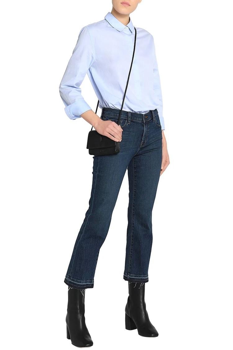 J Brand Blue Cropped Bootleg Jeans