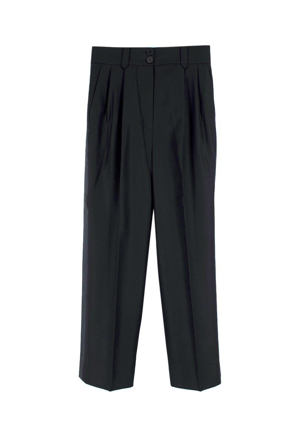 Racil Classic Black Wool Suit Trousers