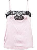 Dolce & Gabbana Pink Silk Lace Trimmed Cami Top