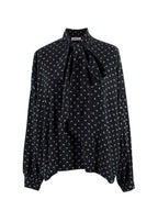 Balenciaga Black Monogram Silk Blouse