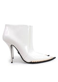 Dolce & Gabbana White Pearl Studded Cowboy Ankle Boots