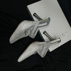 Benedetta Bruzziches Silver Rhinestone Mules