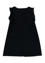 Pale Cloud Sleeveless Leather Trimmed Dress
