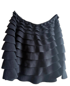 Valentino Black Ruffle Knit Skirt
